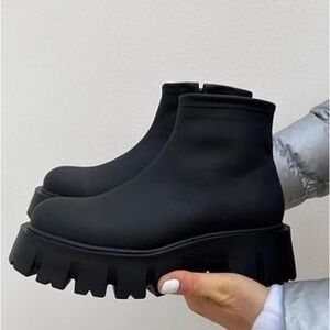 Black Chunky Ankle Boots